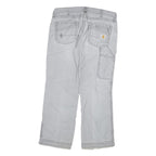 CARHARTT Mens Cotton Blend Grey Regular Fit Straight Leg Trousers W34 L29 Casual