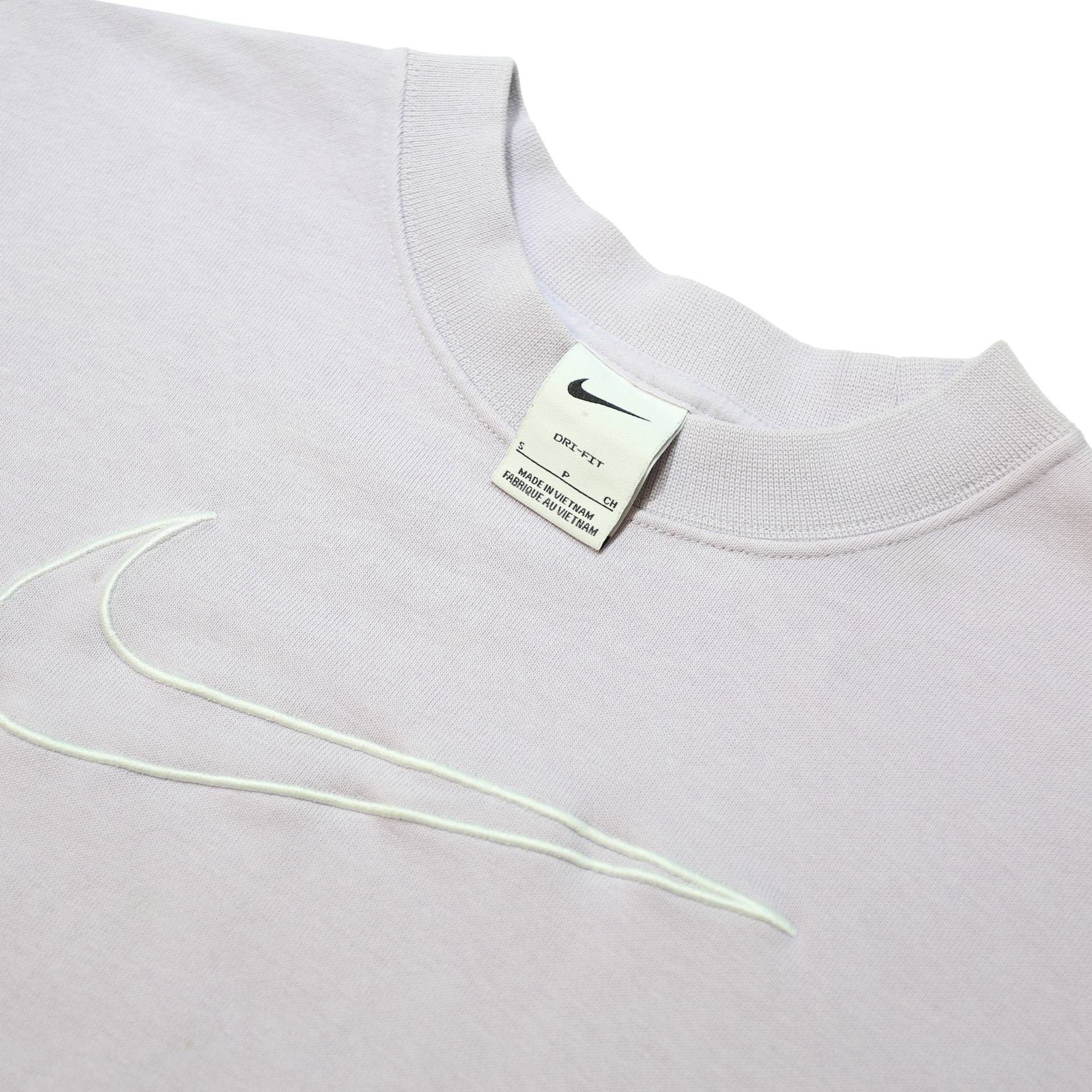 NIKE Womens White Crew Neck S Cotton Blend Sweatshirt Sports Casual Pullover