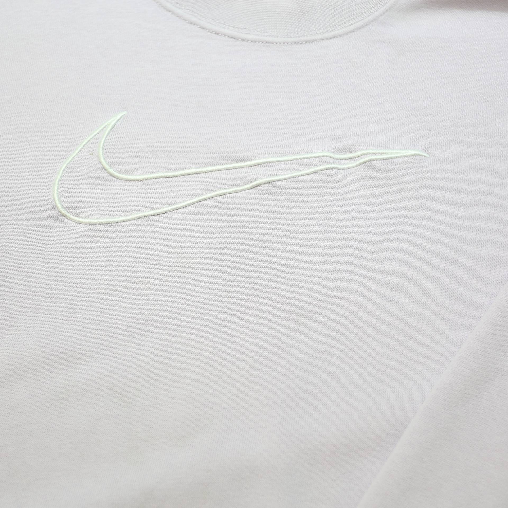 NIKE Womens White Crew Neck S Cotton Blend Sweatshirt Sports Casual Pullover