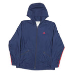 ADIDAS Mens Blue & Red Hooded Track Jacket M Nylon Zip Casual Sportswear