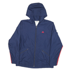 ADIDAS Mens Blue & Red Hooded Track Jacket M Nylon Zip Casual Sportswear