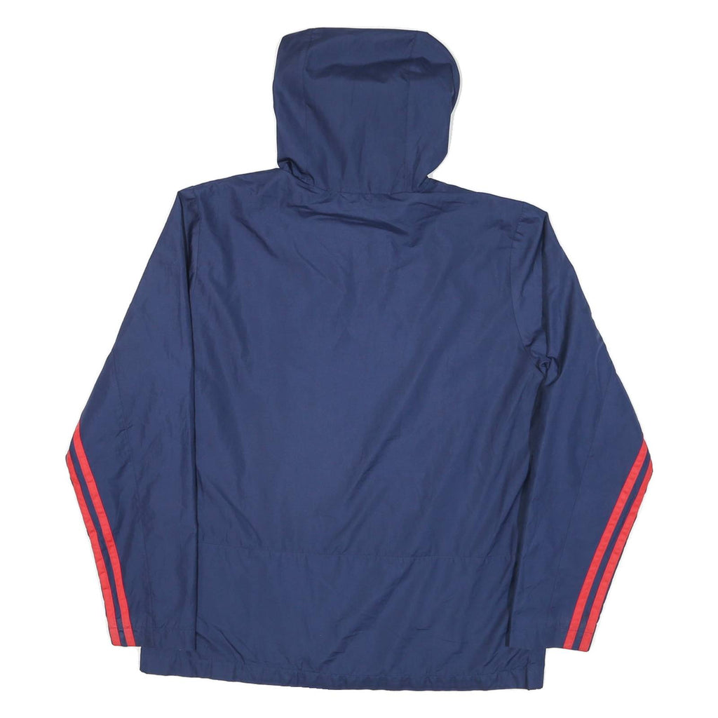 ADIDAS Mens Blue & Red Hooded Track Jacket M Nylon Zip Casual Sportswear