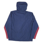 ADIDAS Mens Blue & Red Hooded Track Jacket M Nylon Zip Casual Sportswear