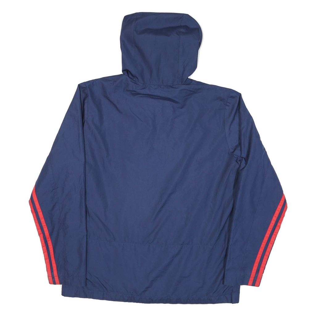 ADIDAS Mens Blue & Red Hooded Track Jacket M Nylon Zip Casual Sportswear