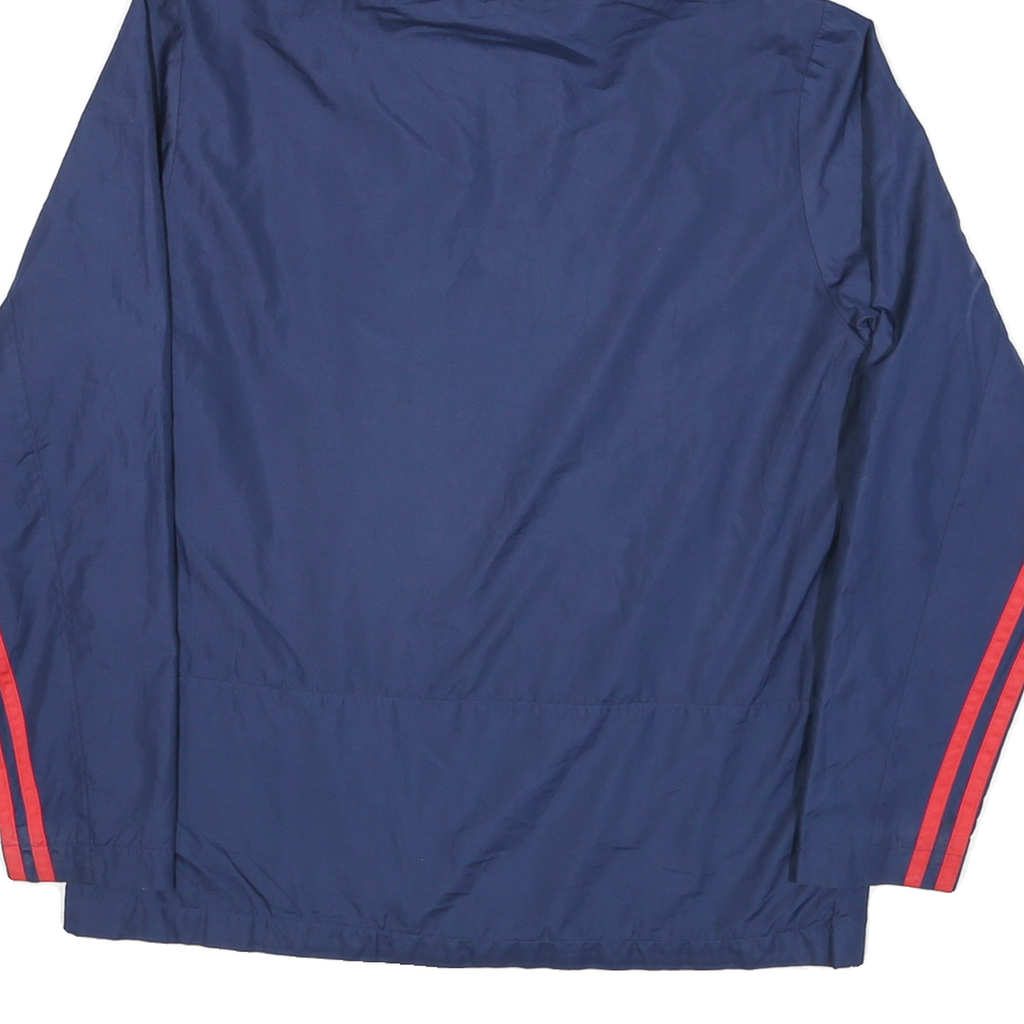 ADIDAS Mens Blue & Red Hooded Track Jacket M Nylon Zip Casual Sportswear