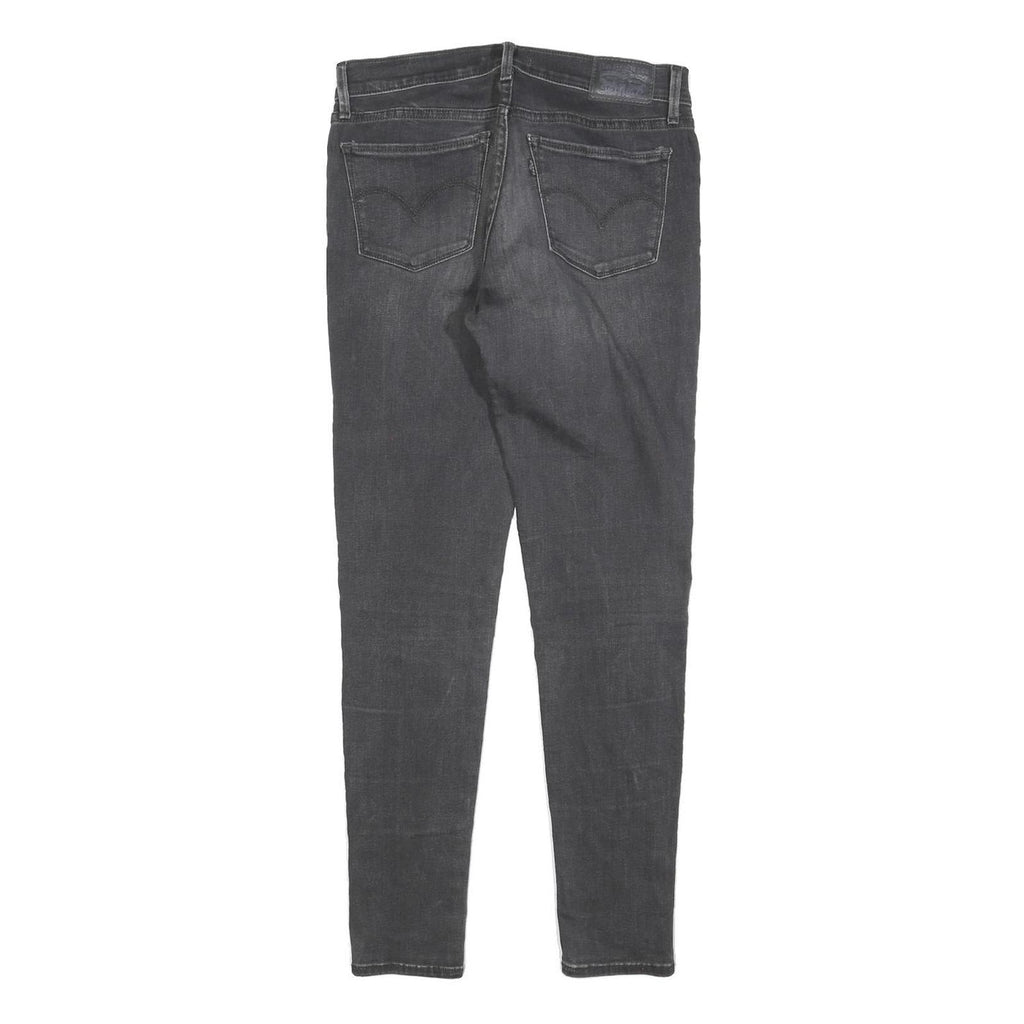 LEVI'S 710 Womens Slim Black Denim Raw Cotton Blend Jeans W28 L30 Skinny Fit