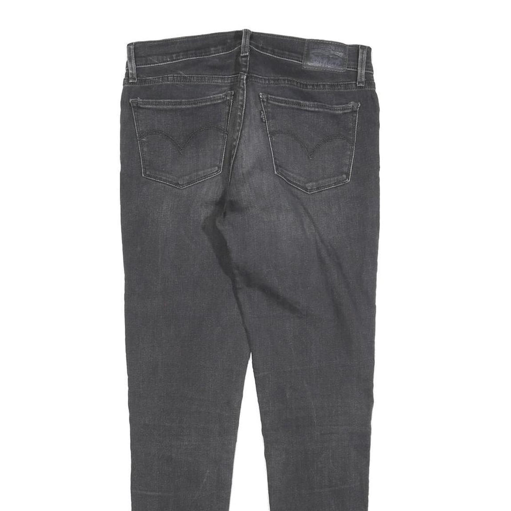 LEVI'S 710 Womens Slim Black Denim Raw Cotton Blend Jeans W28 L30 Skinny Fit