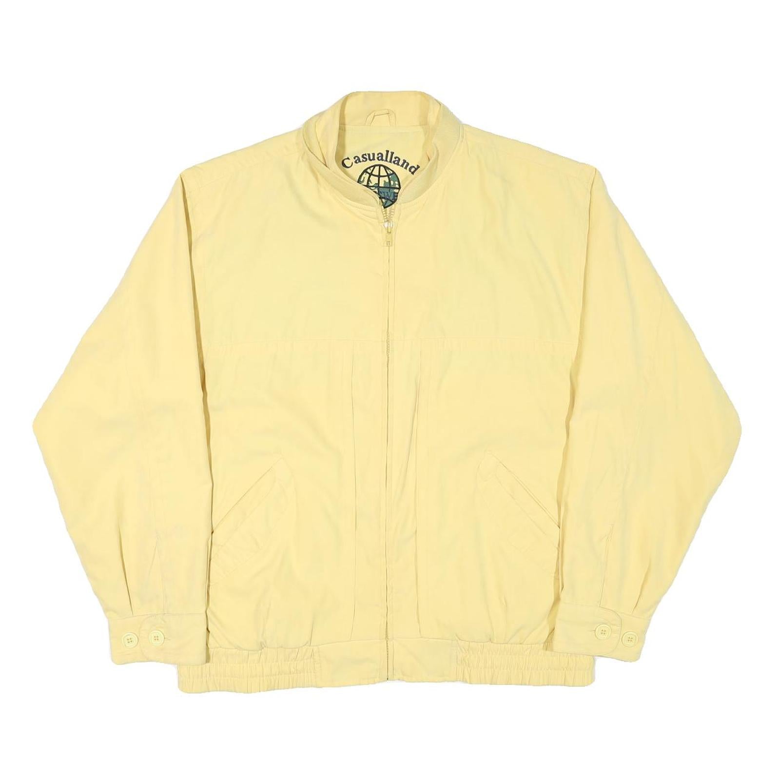 CASUALLAND Mens Yellow Casual Jacket L Polyester Blend Plain Zip Closure