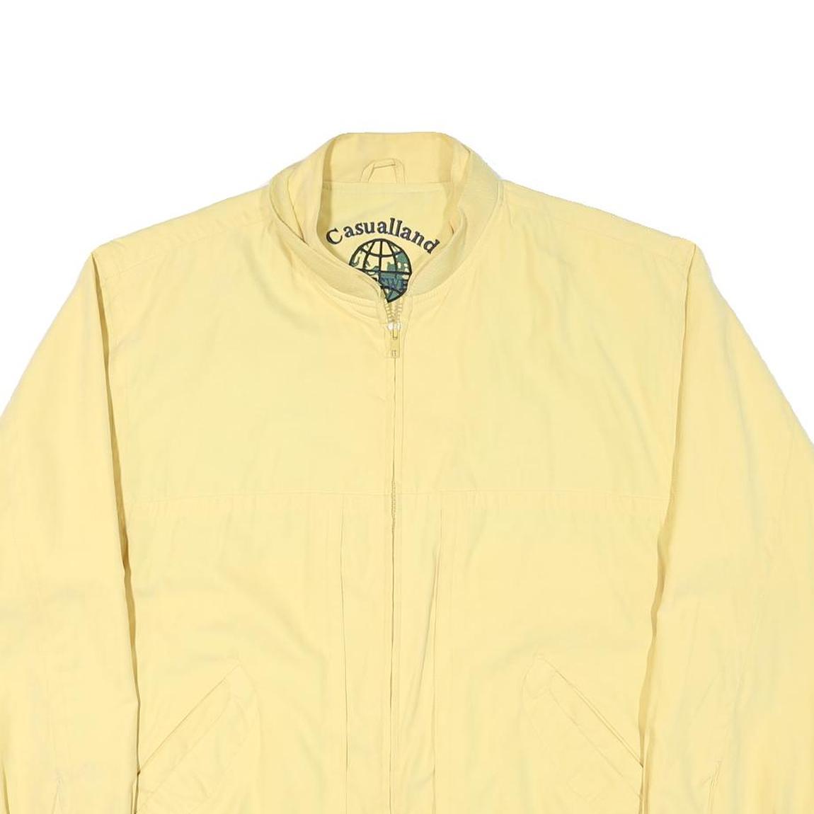 CASUALLAND Mens Yellow Casual Jacket L Polyester Blend Plain Zip Closure