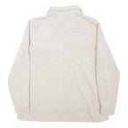 PIECES Womens Beige Cotton Blend Button Jacket M Corduroy Plain Stylish Relaxed