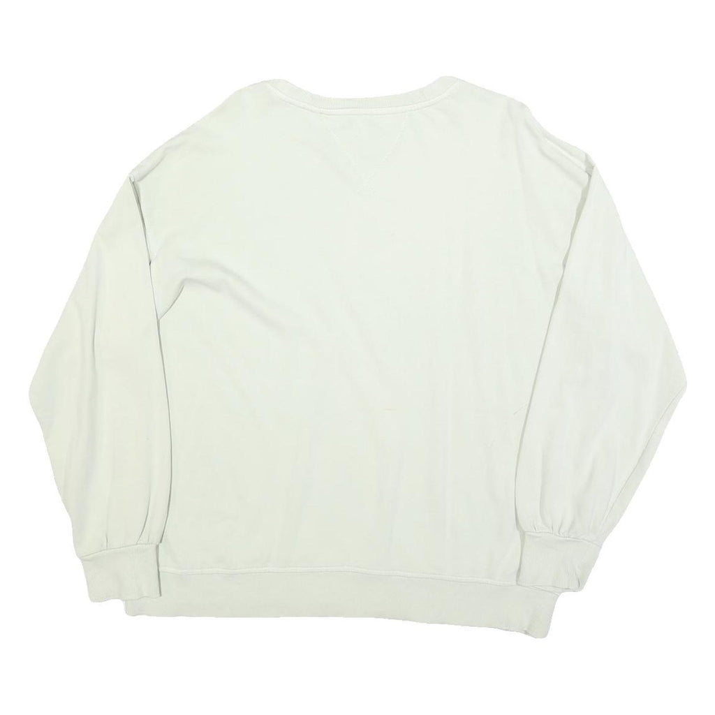 TOMMY HILFIGER Womens White Cotton Blend Crew Neck S Casual Pullover Sweatshirt