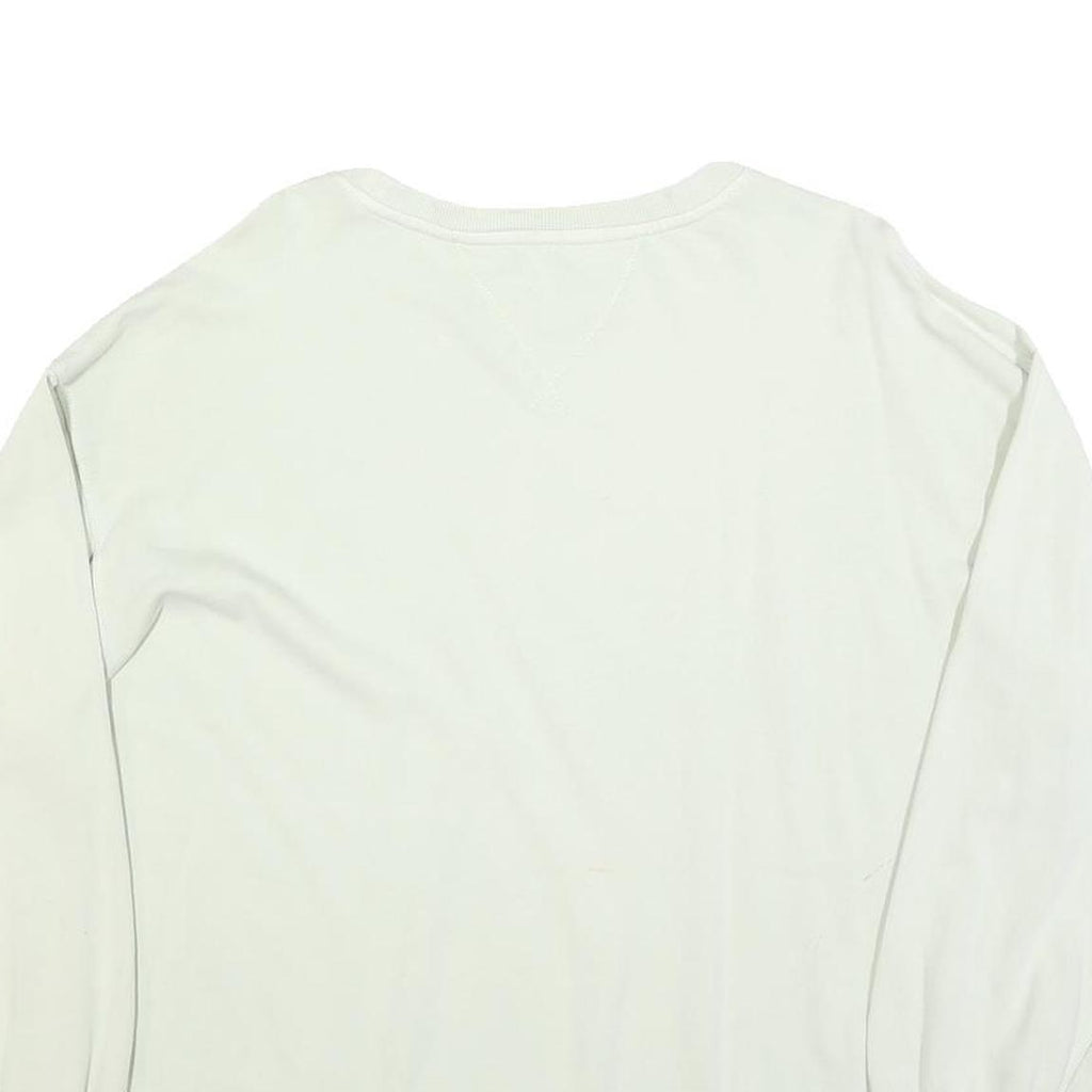 TOMMY HILFIGER Womens White Cotton Blend Crew Neck S Casual Pullover Sweatshirt