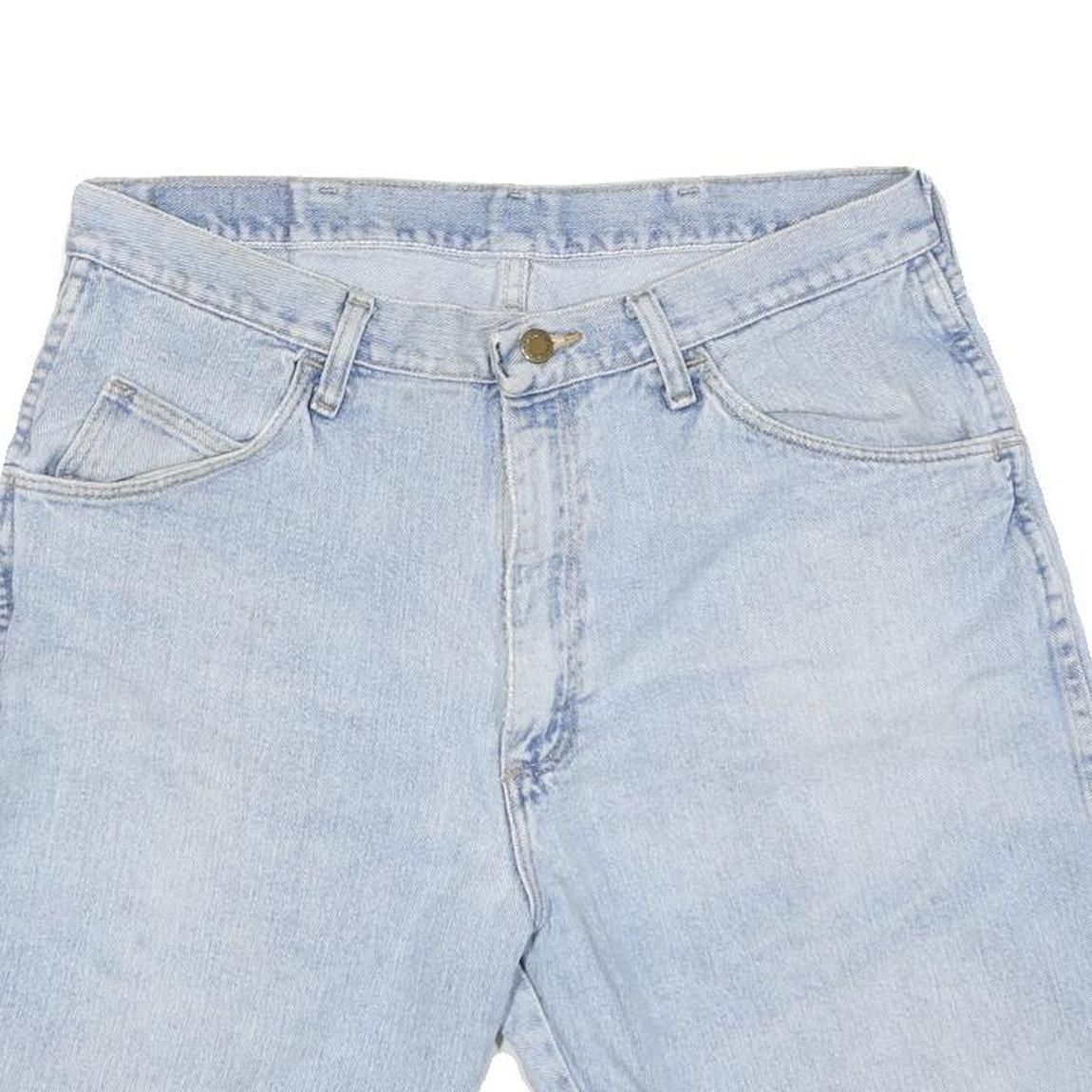 WRANGLER Mens Denim Blue Casual Shorts L W34 Comfortable Cotton Blend