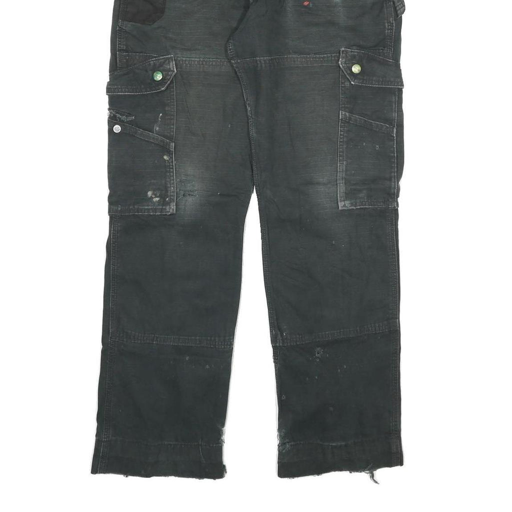 CARHARTT Mens Black Regular Fit Cargo Trousers W30 L30 Workwear Durable Cotton