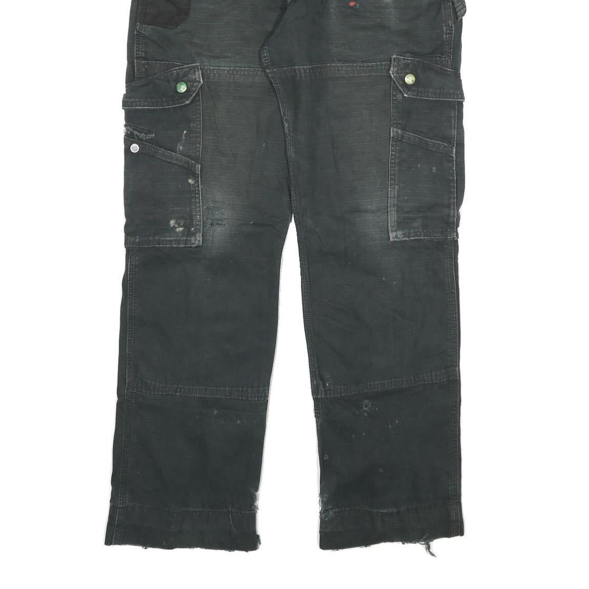 CARHARTT Mens Black Regular Fit Cargo Trousers W30 L30 Workwear Durable Cotton