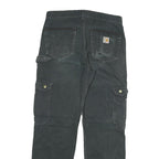 CARHARTT Mens Black Regular Fit Cargo Trousers W30 L30 Workwear Durable Cotton