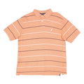 NAUTICA Mens Orange & White Striped Short Sleeve Polo Shirt M Cotton Blend