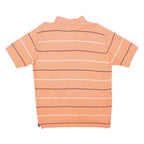 NAUTICA Mens Orange & White Striped Short Sleeve Polo Shirt M Cotton Blend