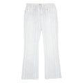 SUKO Womens Jeans White Regular Flared Denim W28 L30 Striped Cotton Blend Zip