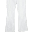 SUKO Womens Jeans White Regular Flared Denim W28 L30 Striped Cotton Blend Zip