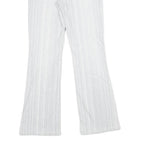 SUKO Womens Jeans White Regular Flared Denim W28 L30 Striped Cotton Blend Zip