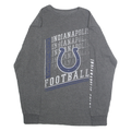 MAJESTIC Mens Grey Indianapolis Colts Football Long Sleeve Crew Neck T-Shirt M
