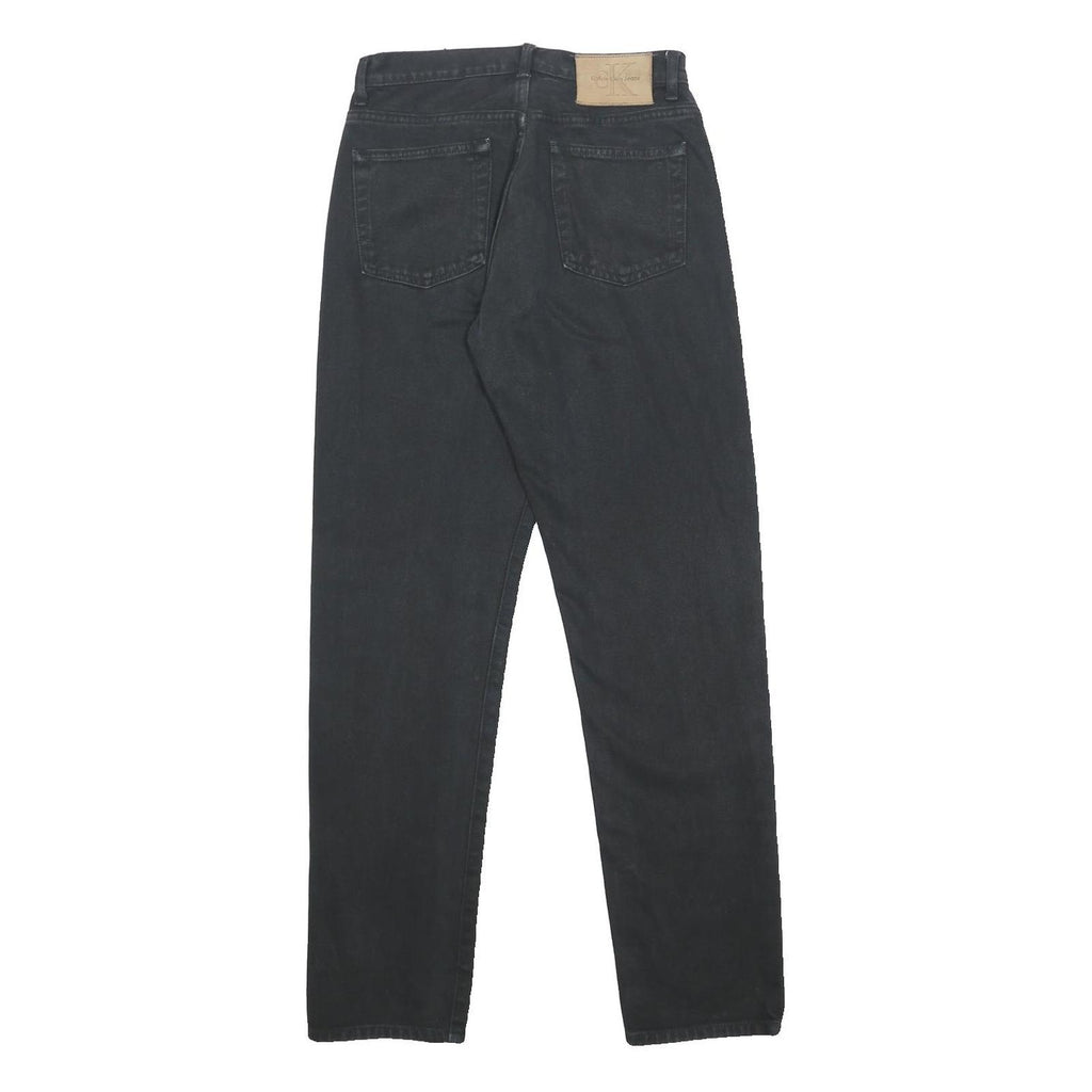 CALVIN KLEIN JEANS Womens Black Slim Skinny Denim W28 L31 Button Closure