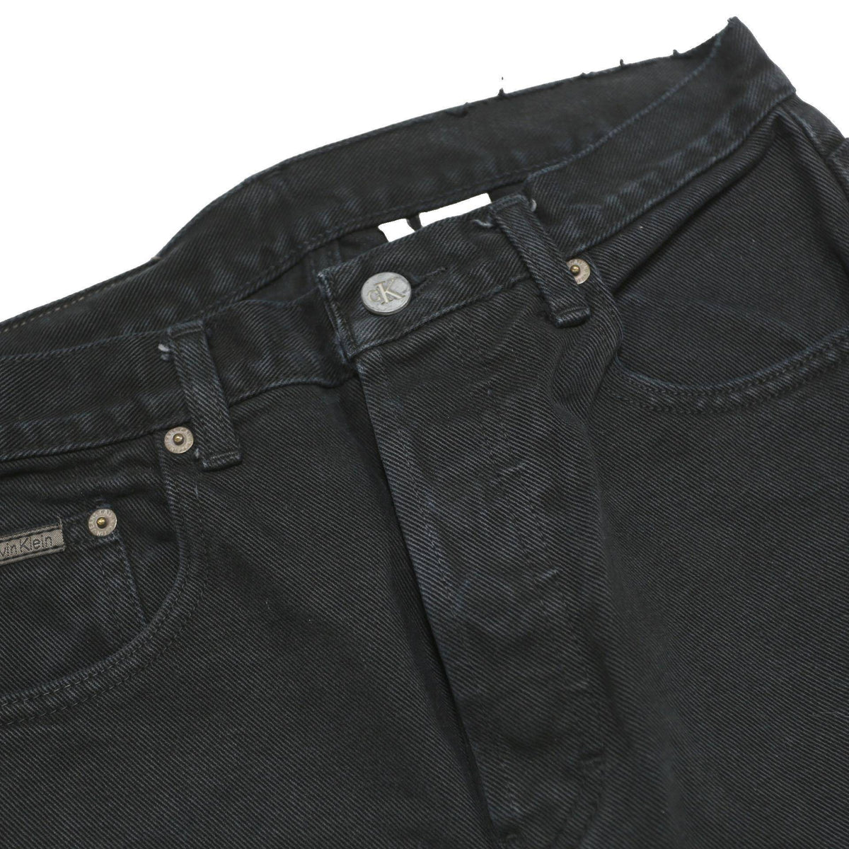 CALVIN KLEIN JEANS Womens Black Slim Skinny Denim W28 L31 Button Closure