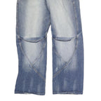 HACIENDA Mens Regular Fit Blue Denim Jeans W32 L29 Unique Stitching Zip Closure