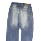 HACIENDA Mens Regular Fit Blue Denim Jeans W32 L29 Unique Stitching Zip Closure