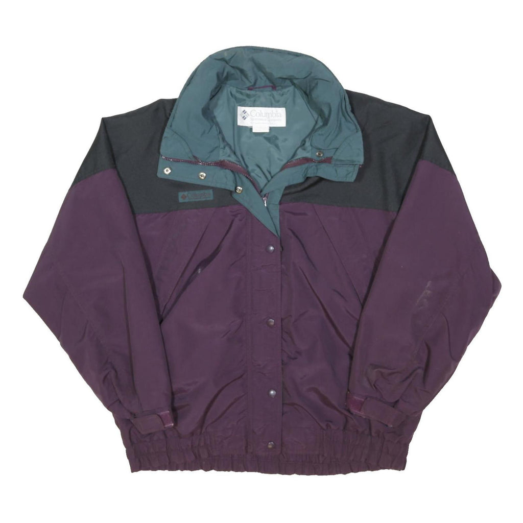 COLUMBIA Mens Purple & Black Zip Nylon Jacket L Outdoor Classic