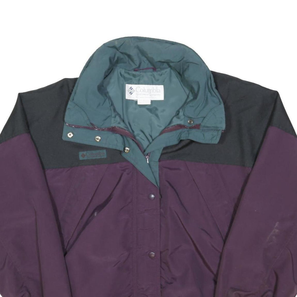 COLUMBIA Mens Purple & Black Zip Nylon Jacket L Outdoor Classic