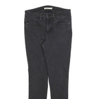 LEVI'S 711 Womens Jeans Black Slim Skinny Denim Medium W27 L28 Zip Closure