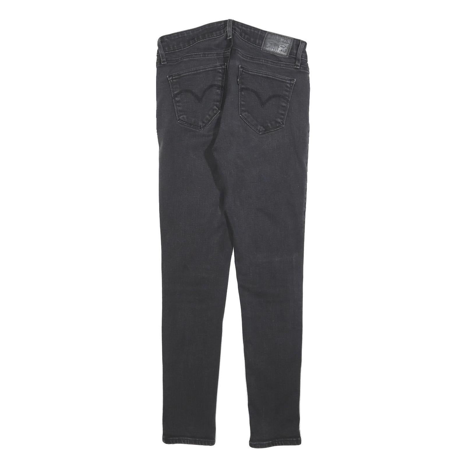 LEVI'S 711 Womens Jeans Black Slim Skinny Denim Medium W27 L28 Zip Closure