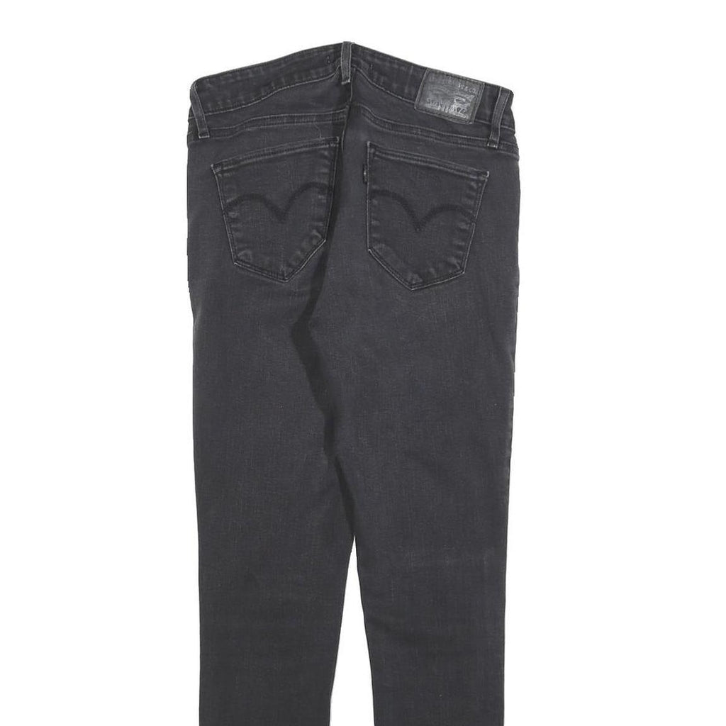 LEVI'S 711 Womens Jeans Black Slim Skinny Denim Medium W27 L28 Zip Closure