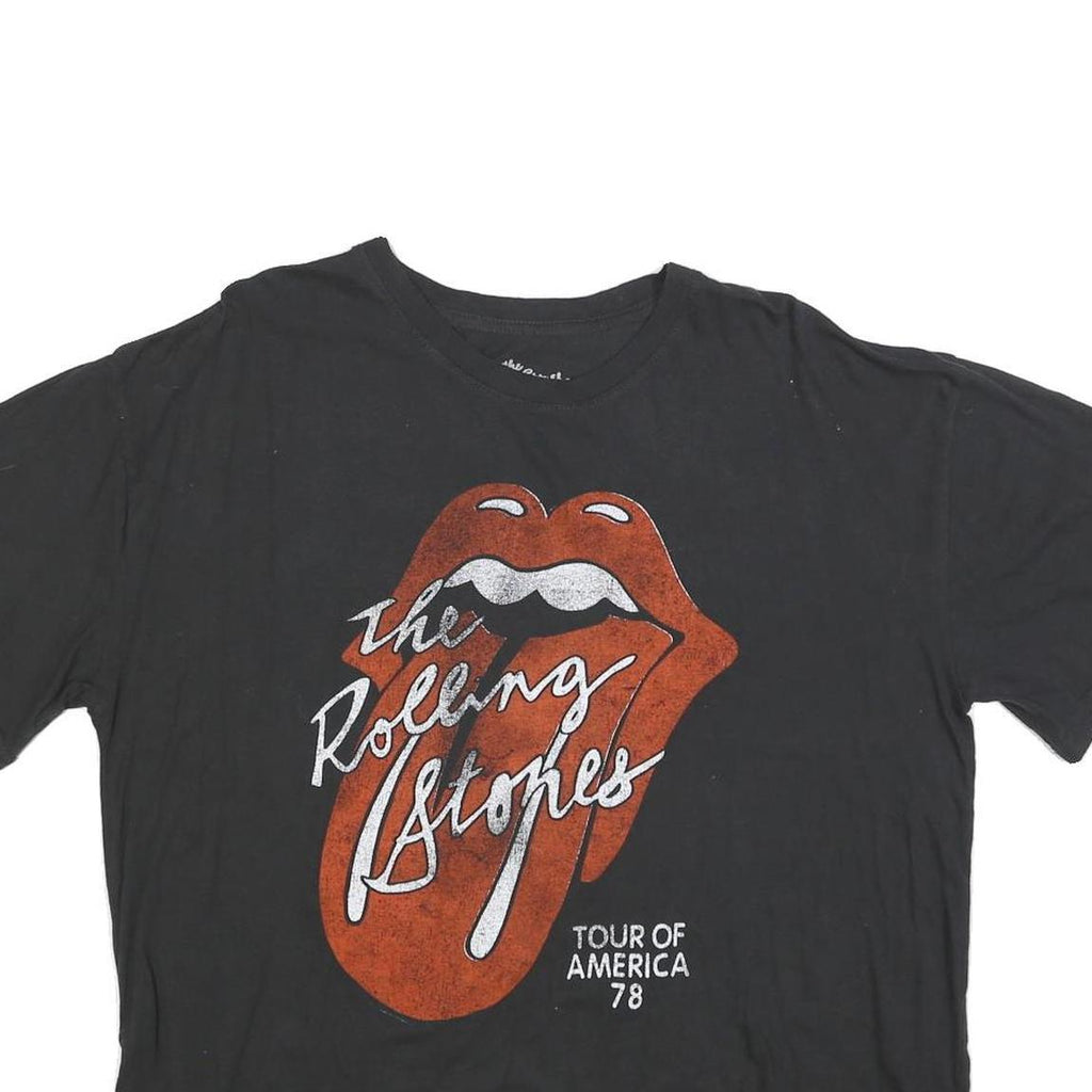 THE ROLLING STONES Womens Black Tour Of America 78 Graphic T-Shirt XL Short