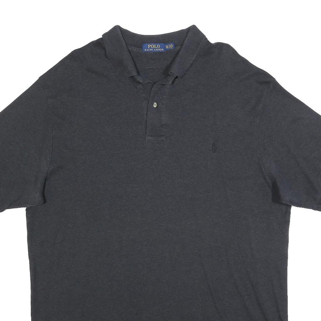 POLO RALPH LAUREN Mens Black Cotton Blend Short Sleeve Plain XL Polo Shirt