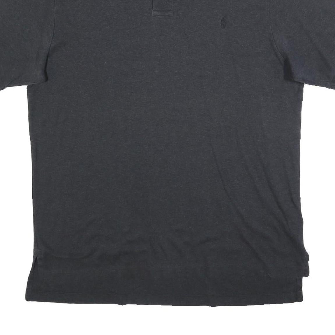 POLO RALPH LAUREN Mens Black Cotton Blend Short Sleeve Plain XL Polo Shirt