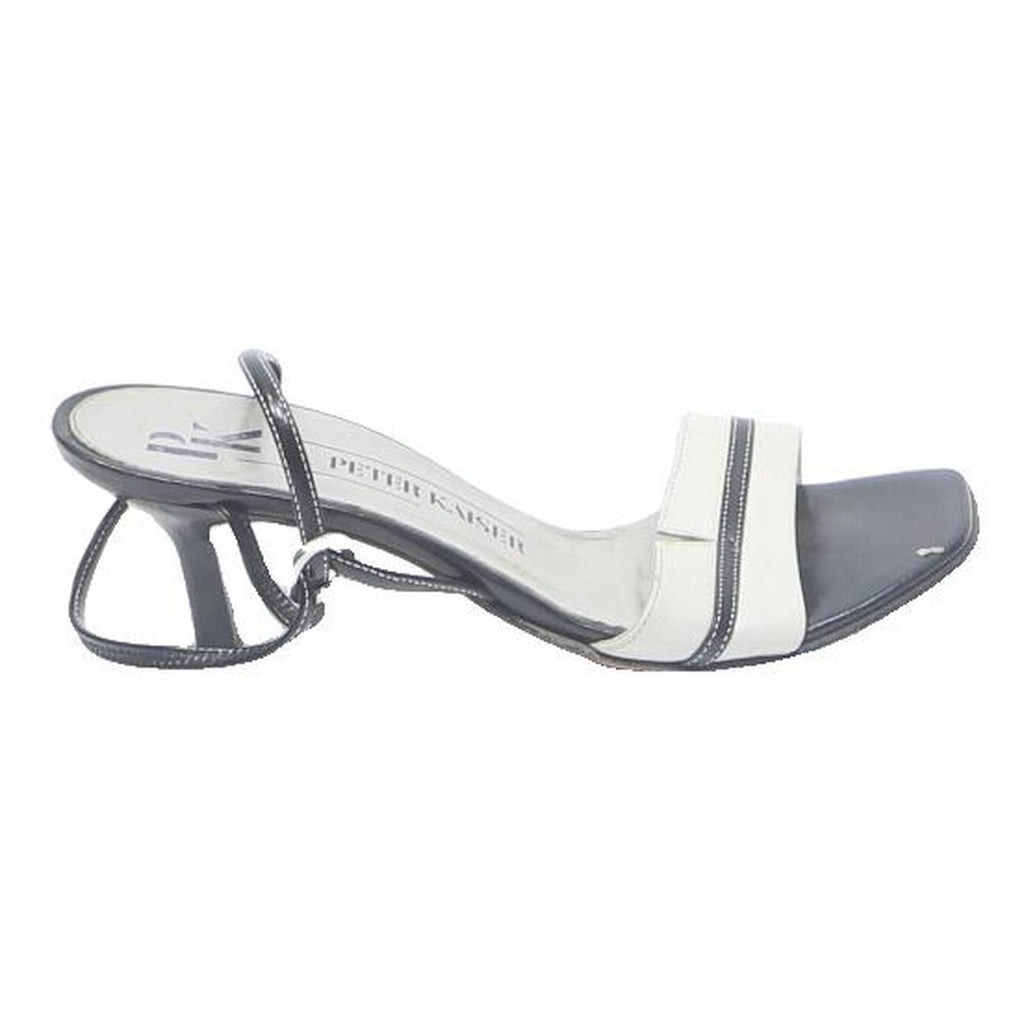PETER KAISER Womens Strappy Black & White Leather Sandals UK 4.5 Elegant Summer