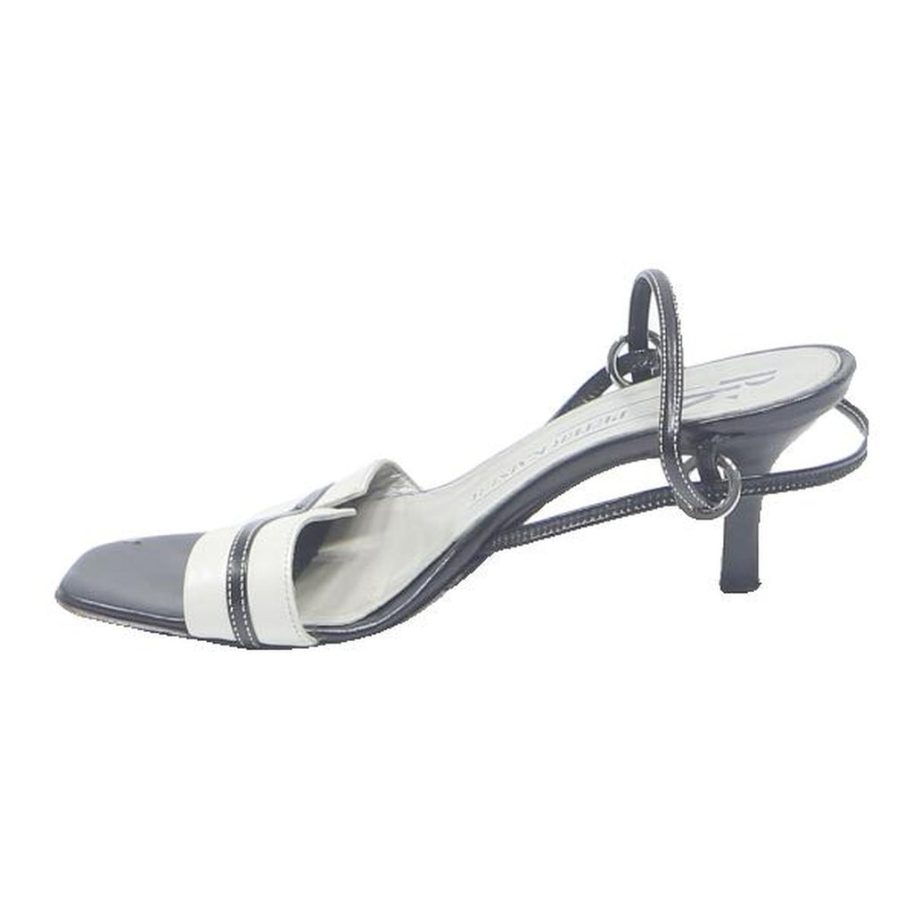 PETER KAISER Womens Strappy Black & White Leather Sandals UK 4.5 Elegant Summer
