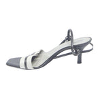PETER KAISER Womens Strappy Black & White Leather Sandals UK 4.5 Elegant Summer