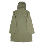 CHARLES VOGELE Faux Fur Lined Mens Parka Coat Green Canvas Hooded S