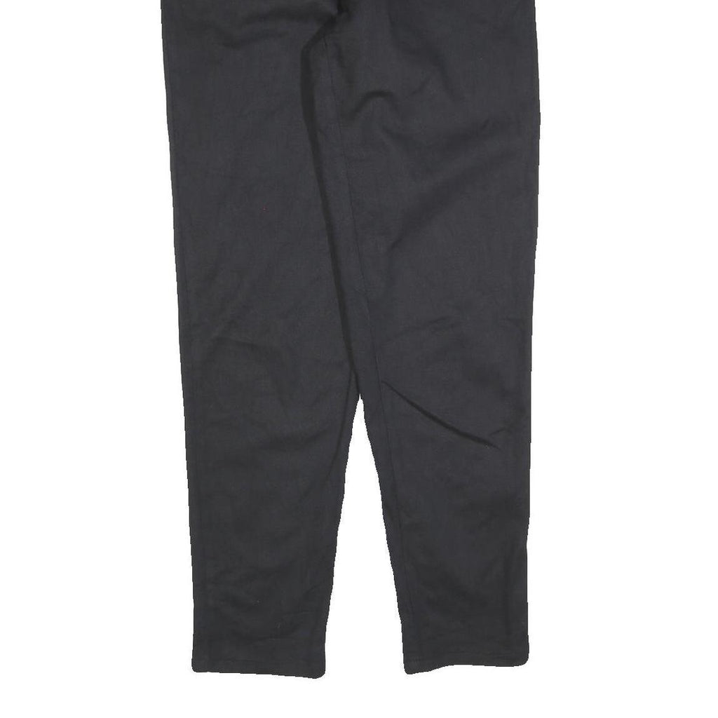 Womens Regular Fit Black Cotton Blend Zip Trousers W30 L32 Classic Straight Leg