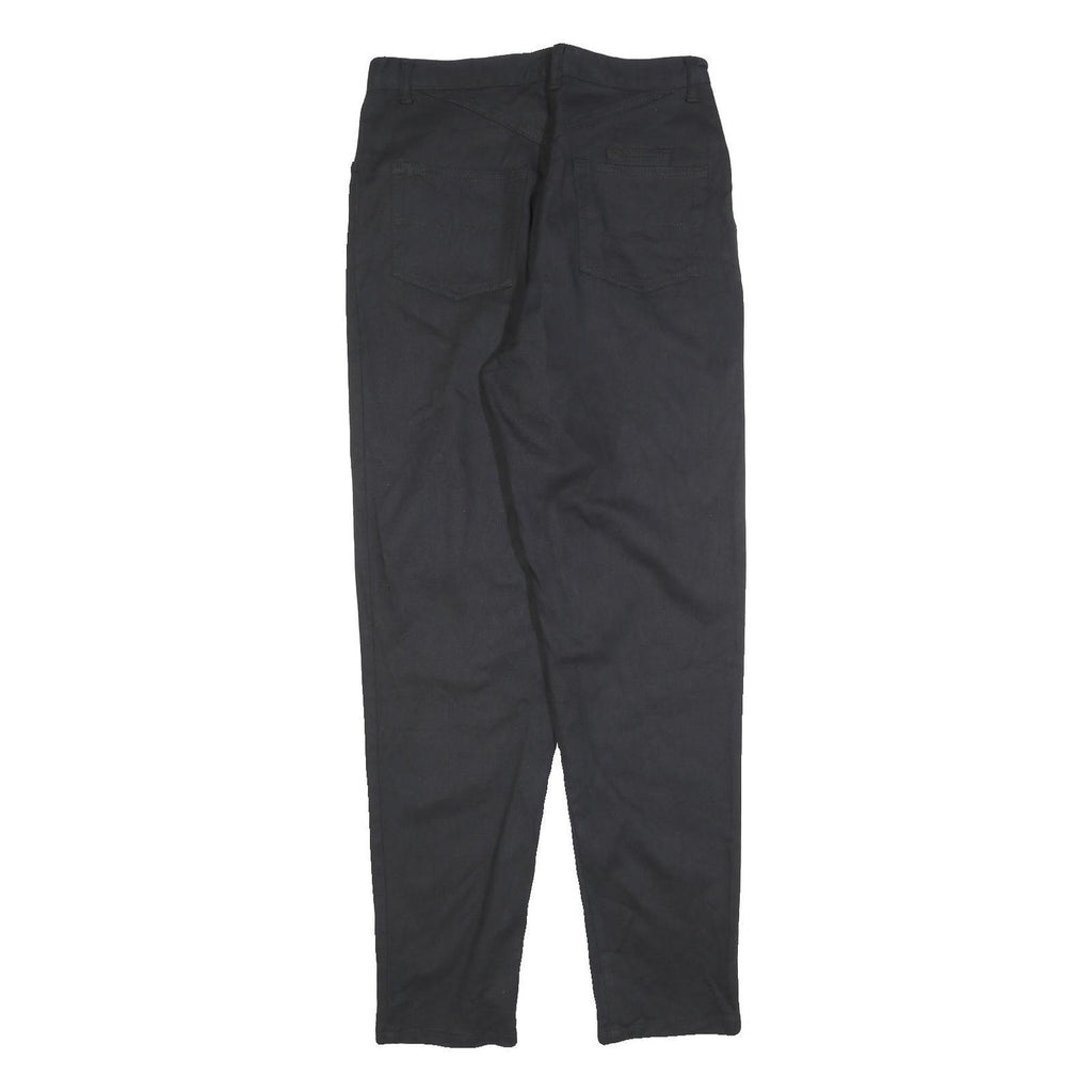 Womens Regular Fit Black Cotton Blend Zip Trousers W30 L32 Classic Straight Leg