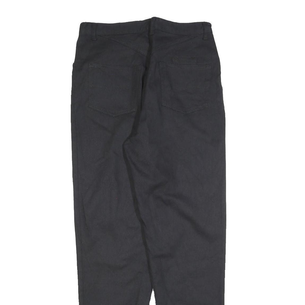 Womens Regular Fit Black Cotton Blend Zip Trousers W30 L32 Classic Straight Leg