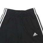 ADIDAS Womens Black Casual Shorts S W24 Cotton Blend Logo Drawstring