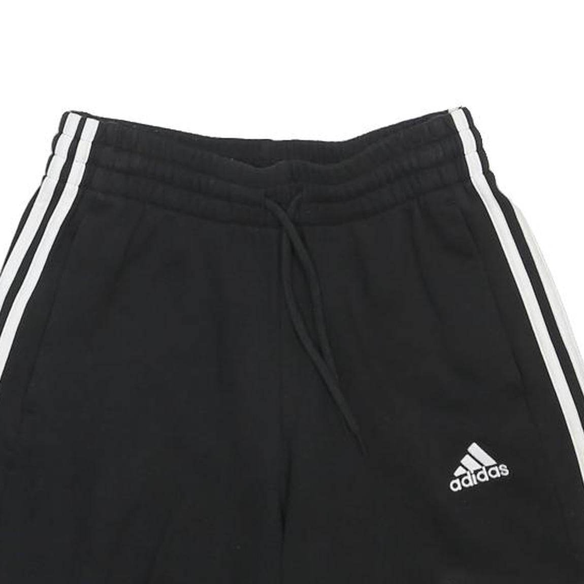 ADIDAS Womens Black Casual Shorts S W24 Cotton Blend Logo Drawstring