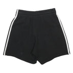 ADIDAS Womens Black Casual Shorts S W24 Cotton Blend Logo Drawstring