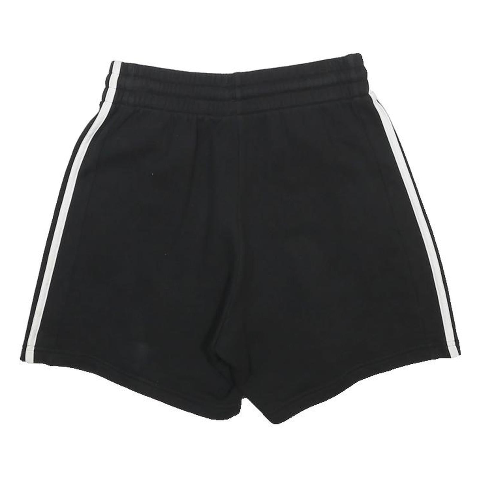 ADIDAS Womens Black Casual Shorts S W24 Cotton Blend Logo Drawstring