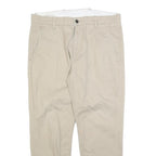 LEVI'S Mens Cotton Blend Beige Slim Tapered Trousers W34 L26 Elasticated Hem